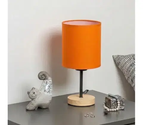 Lampy BRILAGI - Stolná lampa NUBILA WOOD 1xE27/25W/230V dub/čierna/oranžová BG1567+BG2453
