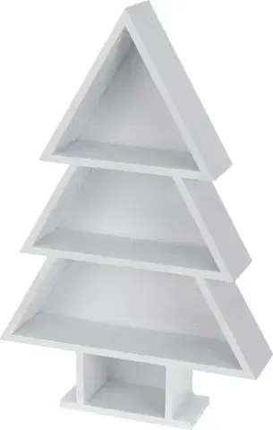 Vianočné dekorácie MAKRO - Polička stromček drevo 44cm