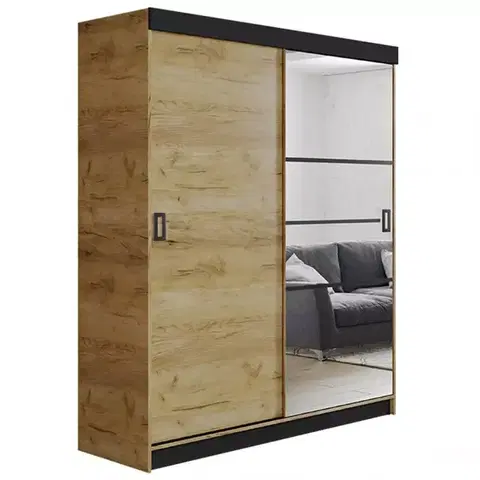 Spálňové šatníkové skrine Skriňa Retro 138 6L craft / Dvierka craft