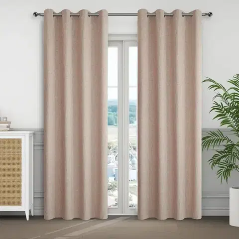 Závesy do spálne Záves na priechodkách KSENIA YC11867/280G/7/140x250 hnedý