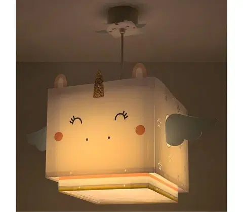 Svietidlá Dalber 64592 - Detský luster LITTLE UNICORN 1xE27/15W/230V 64592