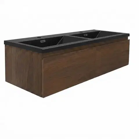 Kúpeľňový nábytok Kúpeľňová skrinka s umývadlom SAT B-Way 119x30x45 cm orech mat BWAY120NUTU4BKM BWAY120NUTU4BKM