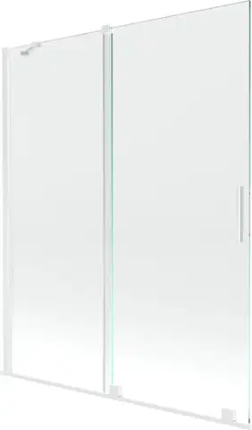 Sprchové dvere MEXEN/S - Velar Dvojkrídlová posuvná vaňová zástena 140 x 150, transparent, biela 896-140-000-01-20