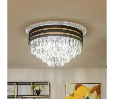 Svietidlá BRILAGI - LED krištáľové stropné svietidlo VELURE 5xE14/40W/230V čierne BG-C0525-05A-P7D7