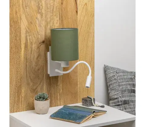 Svietidlá BRILAGI - LED Nástenná lampa NUBILA 1xE27/25W/230V + LED/3W biela/zelená BG1559+BG1576