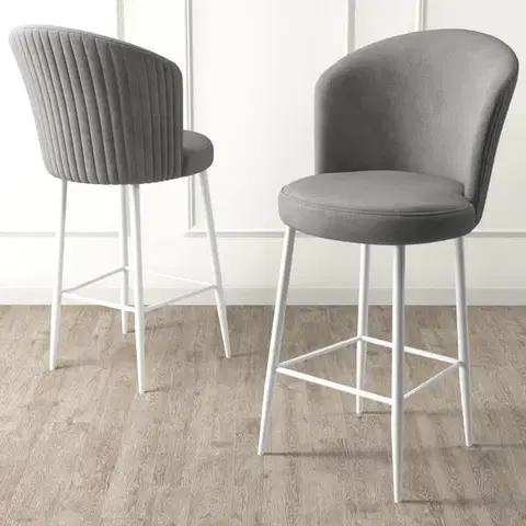 Barové stoličky Bar Stool Set (6 Pieces) Fora - Grey, White