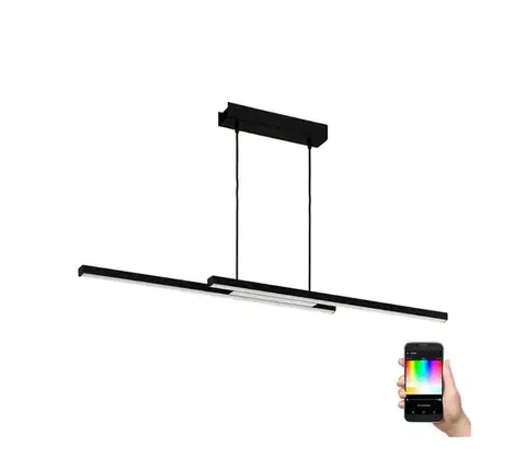 Svietidlá Eglo 900081 - LED RGBW Stmievateľný luster na lanku FRAIOLI-ZLED/32W/230V čierna 900081