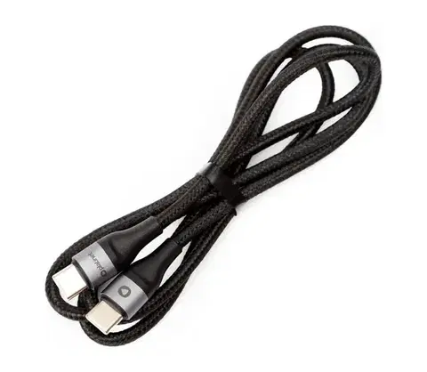 Predlžovacie káble  Pletený USB kábel USB-C / USB-C konektor 60W 1m čierna PSCCC120B