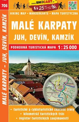 Turistika, skaly Malé Karpaty - Juh, Devín, Kamzík - TM č. 706, 1: 25 000