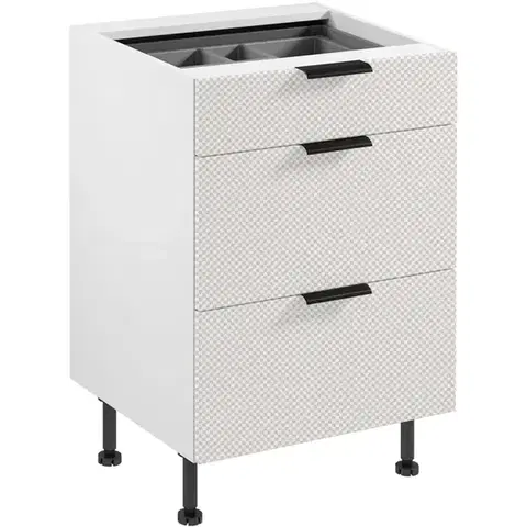 Kuchynské skrinky Korpus Luxeo K04-D60S3-AX biely