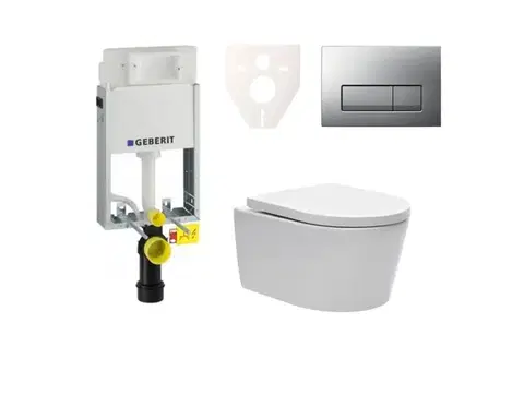 Záchody Cenově zvýhodněný závěsný WC set Geberit k zazdění + WC SAT Brevis SIKOGE1W8 SIKOGE1W8