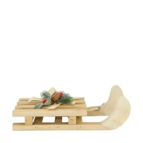 Vianočné ozdoby Kinekus Ozdoba závesná sánky 28x12x5cm drevo prírodná