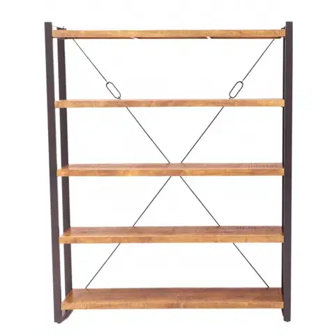 Knižnice Knižnica Retro 160x200x35 indický masív mango