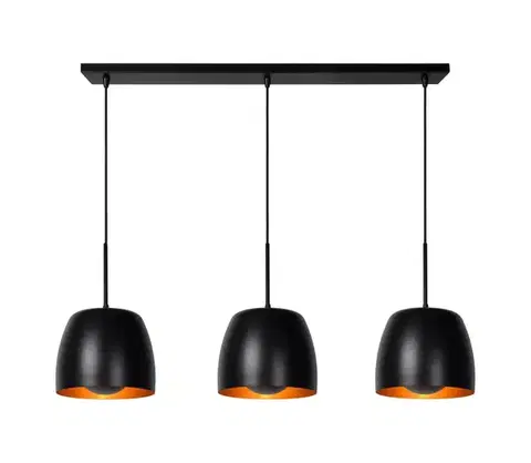 Svietidlá Lucide 30488/03/30 - Luster na lanku NOLAN 3xE27/40W/230V čierna 30488/03/30