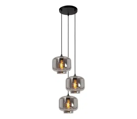Svietidlá Lucide 46413/13/65 - Luster na lanku MEDINE 3xE27/40W/230V dymová 46413/13/65
