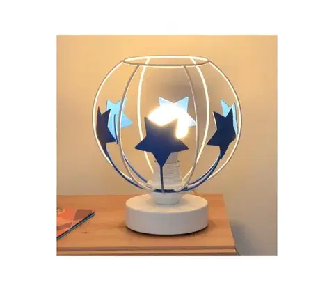 Lampy  Detská stolná lampa STARS 1xE27/15W/230V modrá/biela B-1385/1 WT+BL