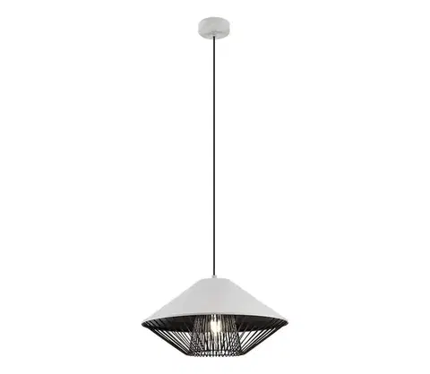 Svietidlá Redo 01-3004 - Závesný luster GRILL s lankom 1xE27/42W/230V pr. 39,6 cm čierna/biela 01-3004