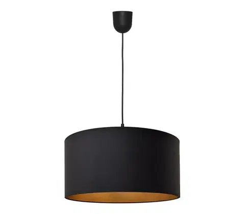 Svietidlá  Luster na lanku ALBA 1xE27/15W/230V pr. 40 cm čierna/zlatá W-4020/1 BK+GO+SCW-P BK