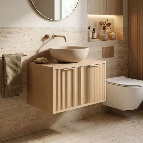 Kúpeľňový nábytok REA - Kúpeľňová skrinka pod umývadlo Core 60cm Beige REA-M0406