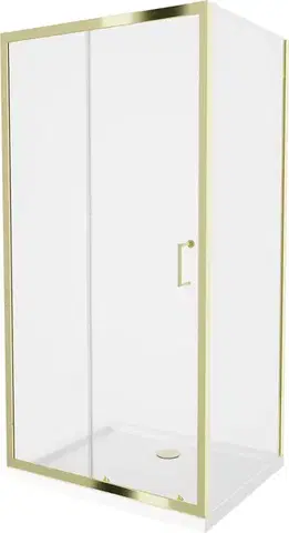 Vane MEXEN/S - Apia Sprchovací kút 90x100, transparent, zlato + vanička so sifónom 840-090-100-50-00-4010G
