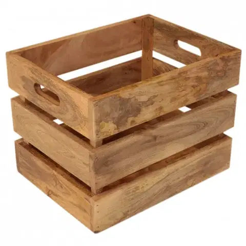 Doplnky Kôš na noviny Gita 40x30x30 indický masív mango