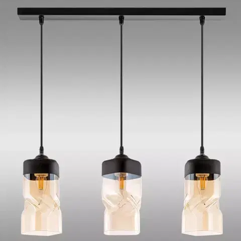 Lampy do obývačky Luster W-N 3738/3 BLACK/AMBER LS3