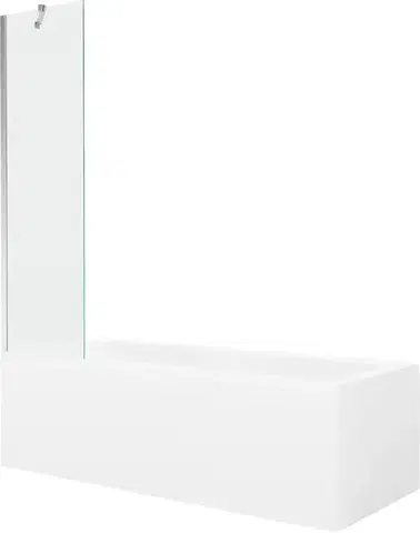 Sprchové dvere MEXEN/S - Cubik obdĺžniková vaňa 170 x 70 cm s panelom + vaňová zástena 50, transparent, chróm 550317070X9505000001