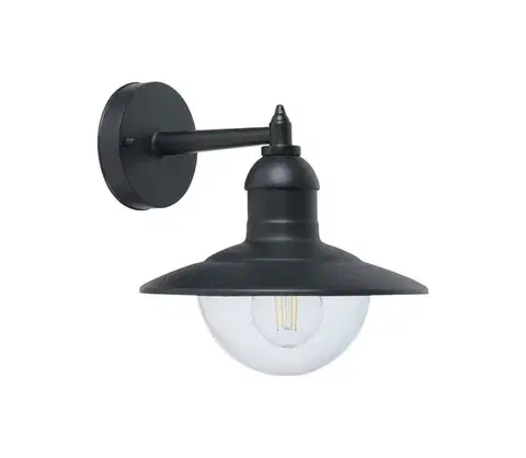 Svietidlá Top Light - Vonkajšie nástenné svietidlo VERONA 1xE27/12W/230V IP44 čierna Verona D