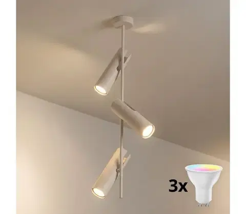 Svietidlá BRILAGI - LED RGBW stmievateľný luster na tyči BRANCH 3xGU10/6,5W/230V béžový BG5261+3xAI0589
