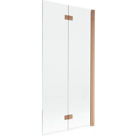 Sprchové dvere MEXEN - MIST vaňová zástena 90x150 cm 6mm 2-s, meď kartáčovaná, číra, pravá 8A9-090-002-65-00-P