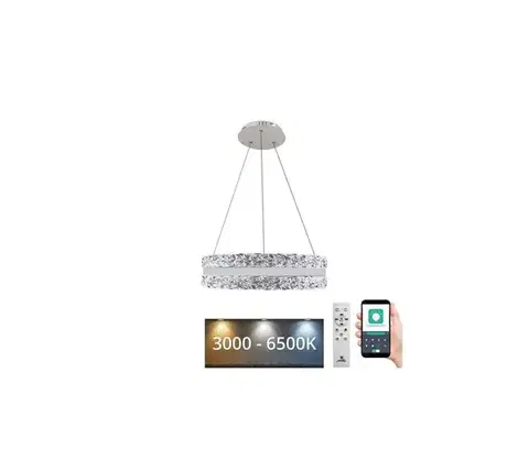 Svietidlá  LED Stmievateľný luster na lanku LED/80W/230V 3000-6500K biela + diaľkové ovládanie TA2303/W
