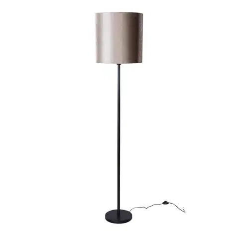 Stojace lampy Stojacia lampa čierna s tienidlom z taupe zamatu 50 cm - Simplo