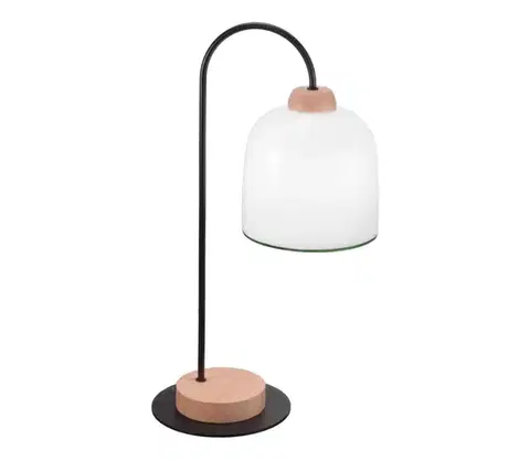 Lampy Kolarz A1352.71.G - Stolná lampa NONNA 1xE27/60W/230V dub/biela/zelená A1352.71.G