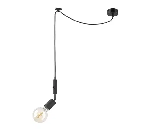 Svietidlá  Luster na lanku INA 1xE27/42W/230V čierna LM-1.1.87/CZARNY