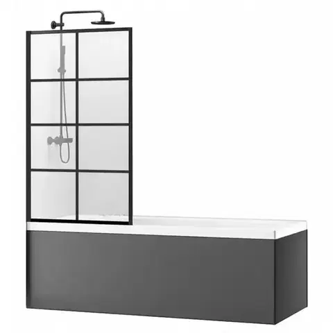 Vaňové zásteny Vaňová zástena Lagos-1 Black 70x140