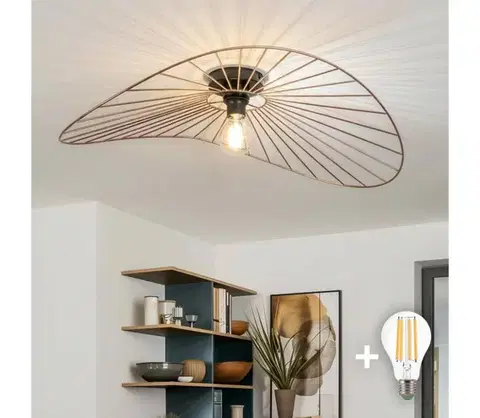 Svietidlá BRILAGI - LED Prisadený luster CERIA WIRE 1xE27/40W/230V 60x80 cm bronz BG3988+EG300147