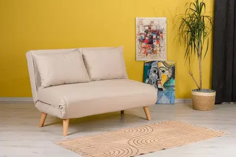 Pohovky a gauče Dvojmiestna rozkladacia pohovka Folde 2-Seater - Cream