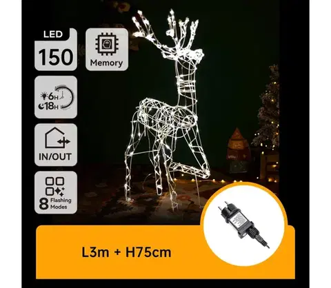 Vianočné dekorácie  B.V.  - LED vonkajšia vianočná dekorácia LED/3,6W/31/230V 2700K 75 cm IP44 sob B10303K6K