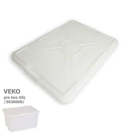Úložné boxy Kinekus Veko na box prepravný, 65L, biely (3630000), plastové