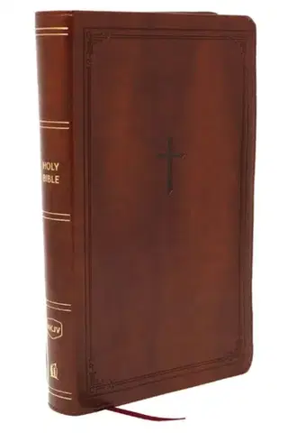 Náboženstvo NKJV Giant Print End-of-Verse Reference Bible, Brown Leathersoft, Red Letter, Comfort Print - Thomas Nelson