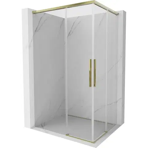 Sprchovacie kúty MEXEN/S - Rox Duo sprchovací kút posuvný 85 x 80, transparent, zlato 8C2D-085-080-50-00