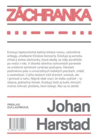 Romantická beletria Záchranka - Johan Harstad