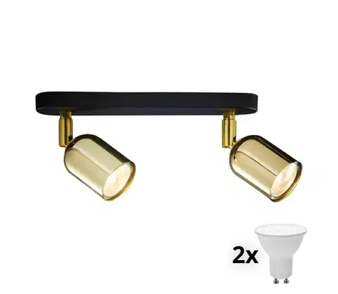 Svietidlá  LED Bodové svietidlo TOP 2xGU10/10W/230V čierna/zlatá 6031