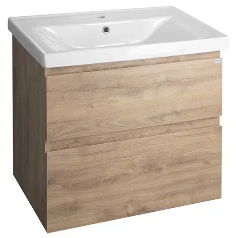 Kúpeľňový nábytok AQUALINE - ALTAIR umývadlová skrinka 67x60x45cm, dub emporio AI370