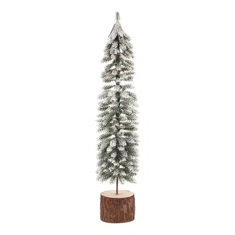 Vianočné dekorácie Vianočná dekorácia stromček na kláte zasnežený, 40 cm