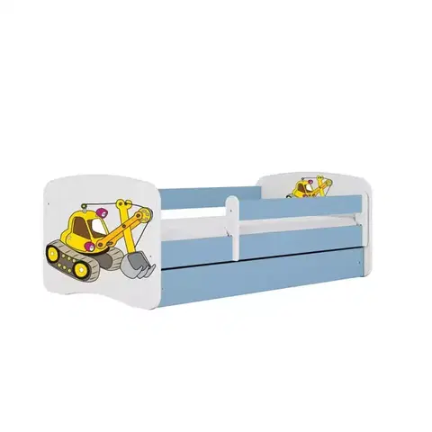 Postele pre dievčatá Detská Posteľ. Babydreams+Sz+M Modrá 70x140 Rýpadlo