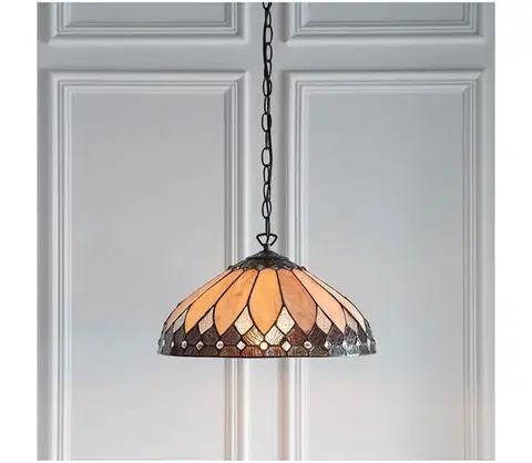 Svietidlá Endon 63977 - Luster na reťazi Tiffany BROOKLYN 1xE27/60W/230V pr. 40 cm 63977