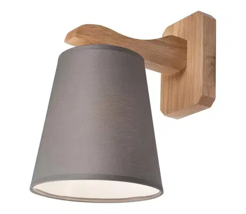 Svietidlá  Nástenné svietidlo ANDREA 1xE27/60W/230V dub/šedá KM-1.55/S/DĄB