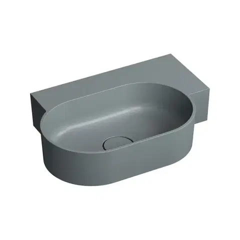 Umývadlá OMNIRES - OVO M+ umývadlo na dosku/závesné - pravé, 55 x 38 cm, ash grey mat; OVO555UWPAG