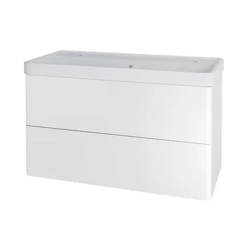 Kúpeľňový nábytok Mereo Siena, kúpeľňová skrinka s keramickým umývadlom 101 cm, biela lesk CN4122